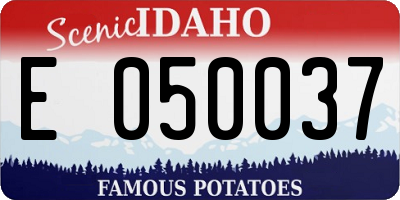 ID license plate E050037