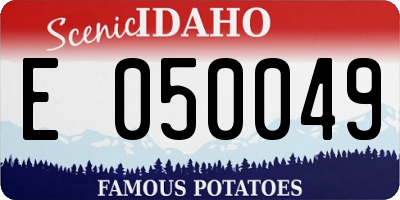 ID license plate E050049