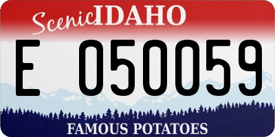 ID license plate E050059
