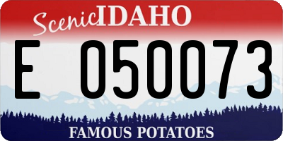 ID license plate E050073