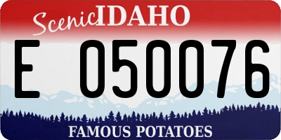 ID license plate E050076