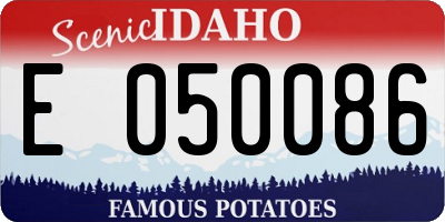 ID license plate E050086