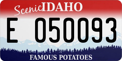ID license plate E050093