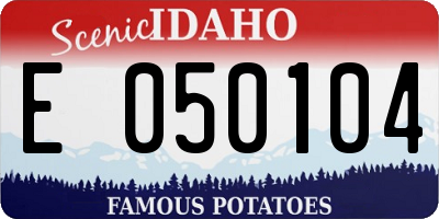ID license plate E050104
