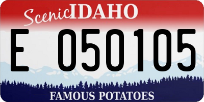 ID license plate E050105