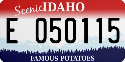 ID license plate E050115