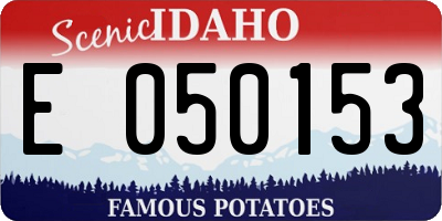 ID license plate E050153