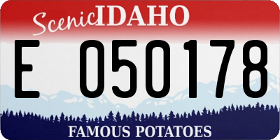 ID license plate E050178