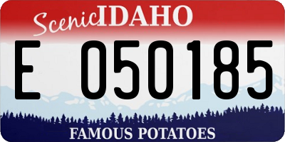 ID license plate E050185