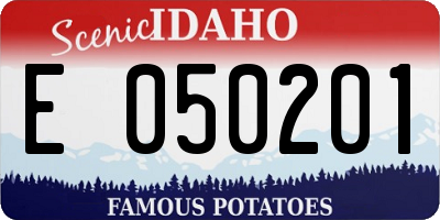 ID license plate E050201