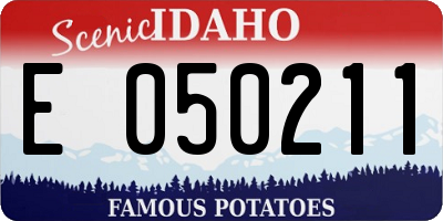 ID license plate E050211