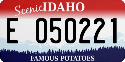 ID license plate E050221