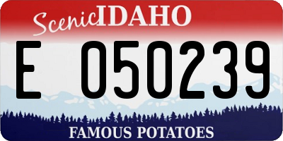 ID license plate E050239