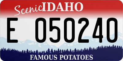 ID license plate E050240