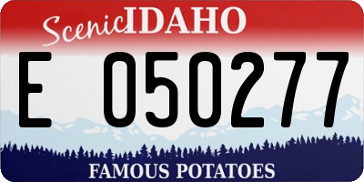 ID license plate E050277