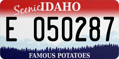 ID license plate E050287