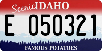 ID license plate E050321