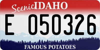 ID license plate E050326
