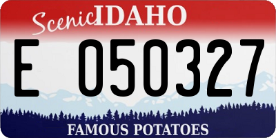 ID license plate E050327