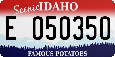 ID license plate E050350