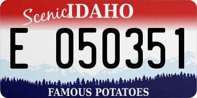 ID license plate E050351