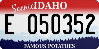 ID license plate E050352