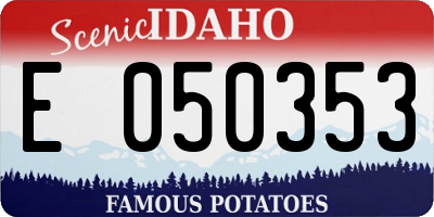 ID license plate E050353