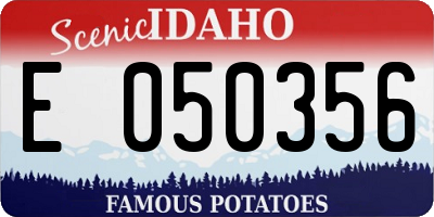 ID license plate E050356
