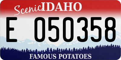 ID license plate E050358