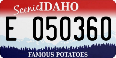 ID license plate E050360