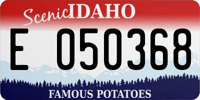 ID license plate E050368