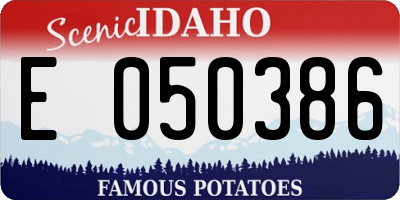 ID license plate E050386