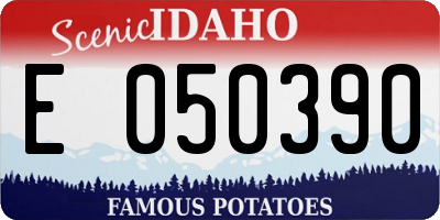 ID license plate E050390