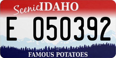 ID license plate E050392