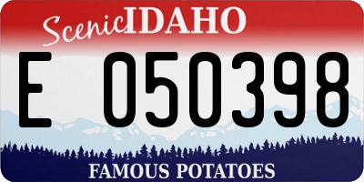 ID license plate E050398