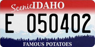 ID license plate E050402