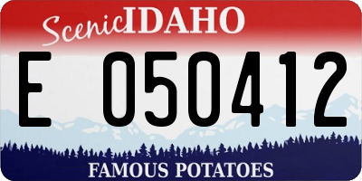 ID license plate E050412
