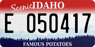 ID license plate E050417