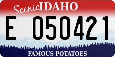 ID license plate E050421