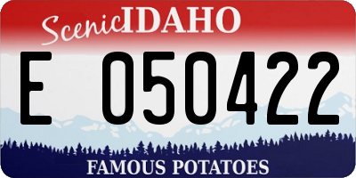 ID license plate E050422