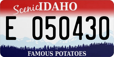 ID license plate E050430