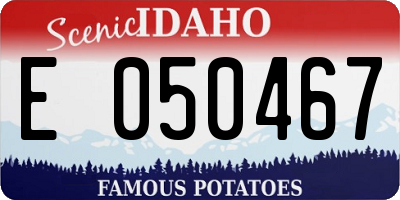 ID license plate E050467