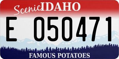 ID license plate E050471
