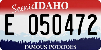 ID license plate E050472