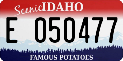 ID license plate E050477