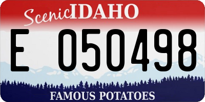 ID license plate E050498