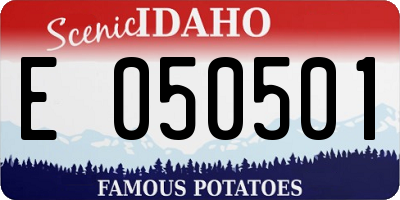 ID license plate E050501