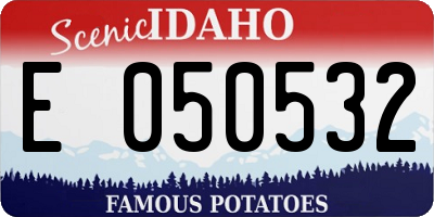 ID license plate E050532