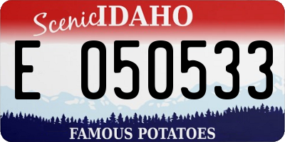 ID license plate E050533
