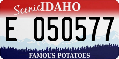 ID license plate E050577